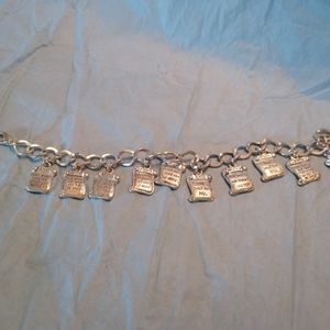 Silver Tone 10 Commandments Bracelet